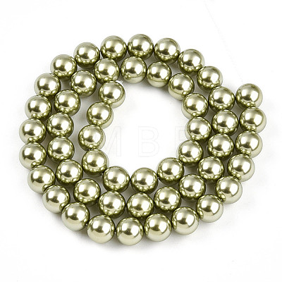 Baking Painted Pearlized Glass Pearl Bead Strands HY-N002-8mm-A07-1