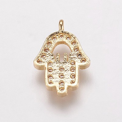 Brass Cubic Zirconia Charms KK-P134-29G-1