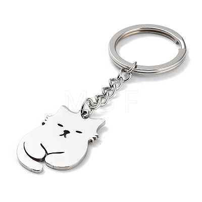 Animal 304 Stainless Steel Pendant Keychains KEYC-P017-A01-1