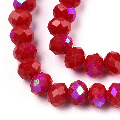 Electroplate Opaque Solid Color Glass Beads Strands EGLA-A034-P4mm-L21-1