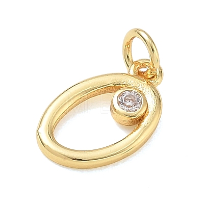 Brass Micro Pave Clear Cubic Zirconia Charms KK-D289-66G-O-1