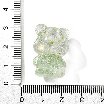 Transparent Resin Little Bear Ornament RESI-S015-01J-1