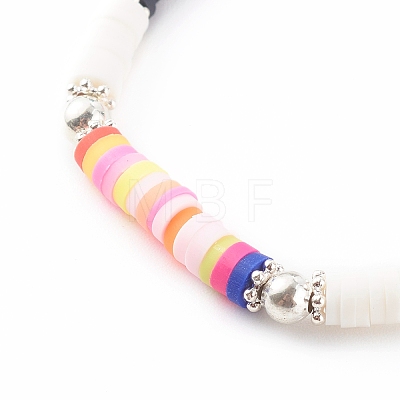 Handmade Polymer Clay Heishi Beaded Stretch Bracelets BJEW-JB06146-05-1