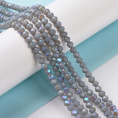 Electroplate Opaque Solid Color Glass Beads Strands EGLA-A034-P4mm-L13-1