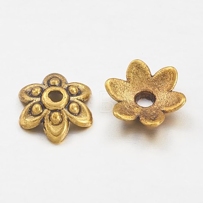 Tibetan Antique Golden Metal Caps GLF0626Y-1
