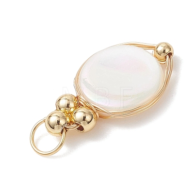 Natural White Shell Pendants PALLOY-JF04839-1