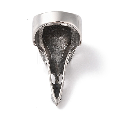 Viking 304 Stainless Steel Crow Head Finger Rings for Mens RJEW-U005-14P-1