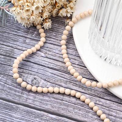 Natural Fossil Beads Strands X-G-E110-4mm-2-1