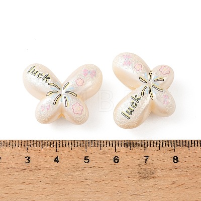 Printed Opaque Acrylic Beads OACR-B054-01S-1