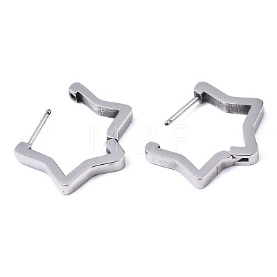 304 Stainless Steel Huggie Hoop Earrings STAS-R115-23P-1