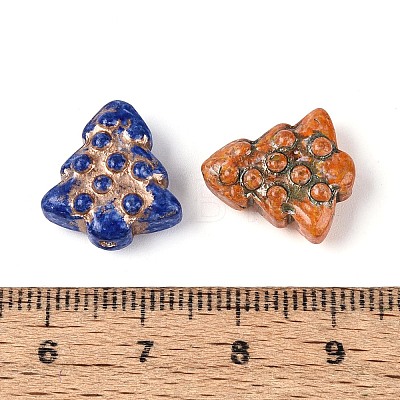 Picasso Baking Paint & Golden Metal Enlaced Glass Beads DGLA-T004-55M-1