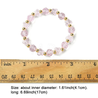 Butterfly & Faceted Round Glass Beaded Stretch Bracelets for Women BJEW-FS00002-1