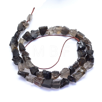 Raw Rough Natural Smoky Quartz Beads Strands G-I279-B15-1