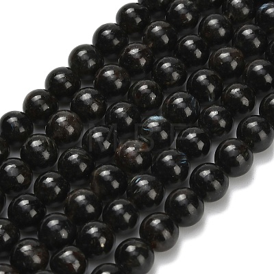 Natural Glaucophane Beads Strands G-L642-B03-6mm-1