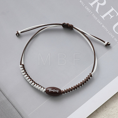 Sports Theme Waxed Cord Braided Bracelets FS-WG8B70B-07-1
