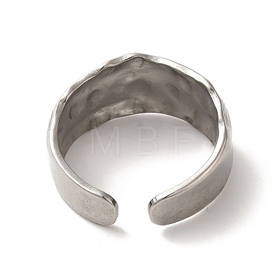 304 Stainless Steel Open Cuff Ring RJEW-C068-02B-P-1