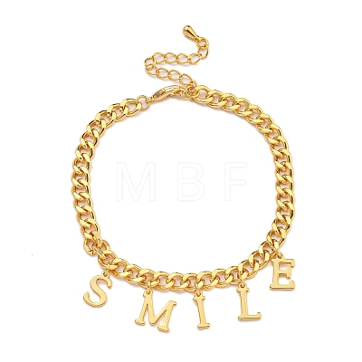 Brass Charm Bracelets for Women BJEW-U008-19G-03-1