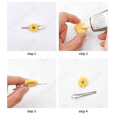 SUNNYCLUE Flatback Hair & Costume Accessories Ornaments Resin Flower Daisy Cabochons CRES-SC0001-41B-1