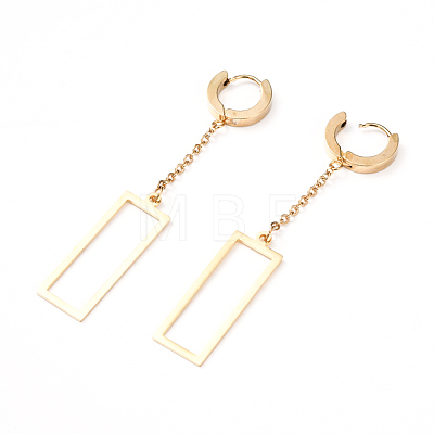 304 Stainless Steel Dangle Hoop Earrings EJEW-G280-42G-1