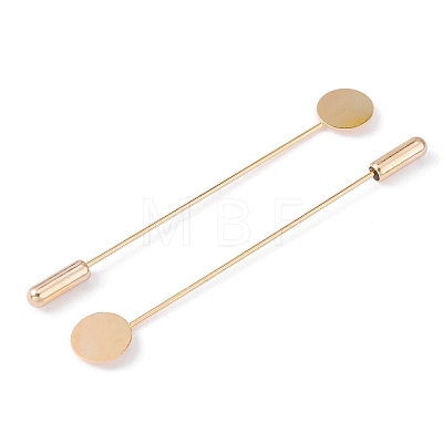 Brass Lapel Pin Base Settings KK-WH0045-025A-KCG-1