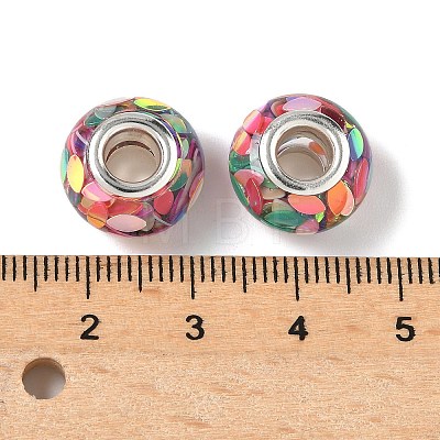 Transparent Resin Rondelle European Beads RESI-S023-33-1