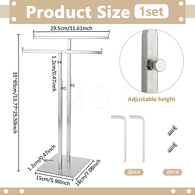 Stainless Steel Double T Bar Jewelry Display Towers ODIS-WH0108-065-1