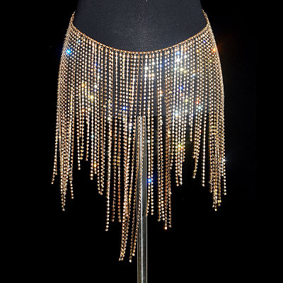 Full Crystal Rhinestone Tassel Skirt Body Chains WGA3B2D-01-1