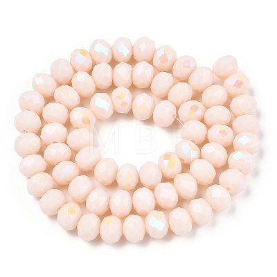 Electroplate Opaque Solid Color Glass Beads Strands X1-EGLA-A034-P8mm-L20-1