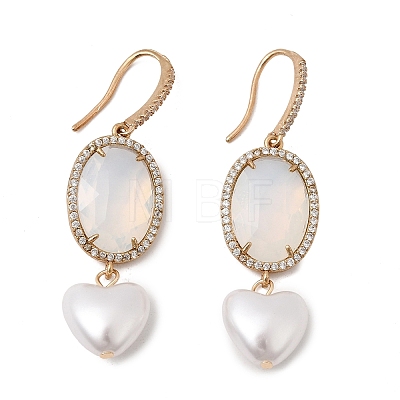 Brass Micro Pave Cubic Zirconia Dangle Earrings EJEW-G471-10G-1