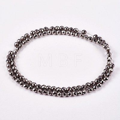 Electroplate Non-magnetic Synthetic Hematite Beads Strands G-J169B-4mm-07-1