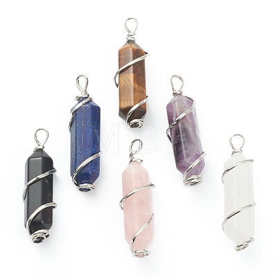 Natural Mixed Gemstone Wire Wrapped G-J392-02-1