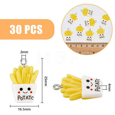30Pcs Resin Imitation Food Pendants RESI-FH0001-57-1