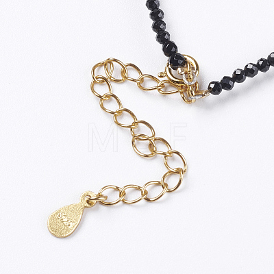 Natural Black Spinel Beaded Necklaces Making MAK-K016-02-01-1