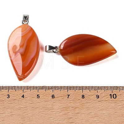Natural Red Banded Agate Pendants GG-CBACB71-05P-14-1