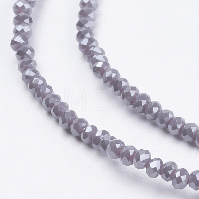 Electroplate Glass Beads Strands GLAA-F078-PL08-1