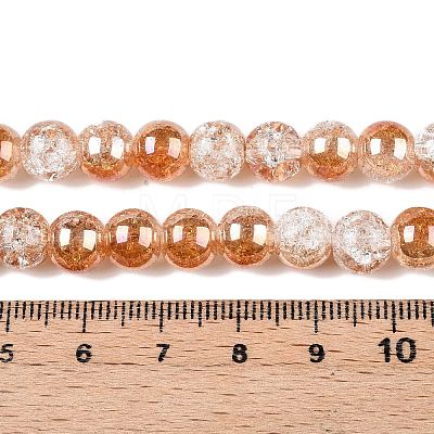 Electroplated Crackle Glass Beads Strands EGLA-N014-8mm-01-1