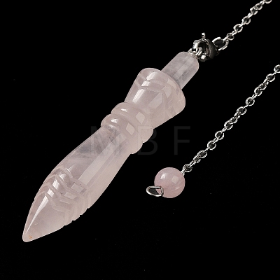 Natural Rose Quartz Pointed Dowsing Pendulums G-F758-F08-P-1