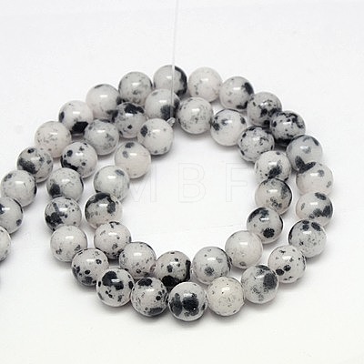 Natural White Jade Beads Strands G-G597-10mm-XTH-19-1