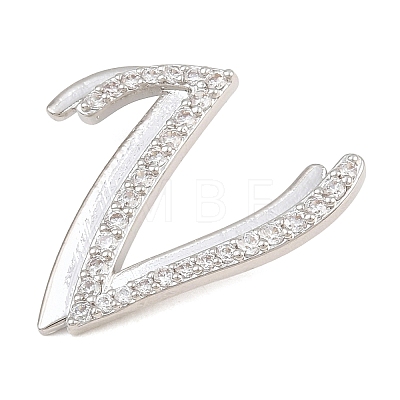 Brass Micro Pave Clear Cubic Zirconia Pendants CU-CBA8481-01P-V-1