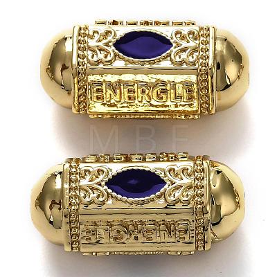 Brass Enamel Beads KK-B028-23G-C-1