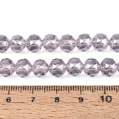 Electroplate Transparent Glass Round Beads Strands EGLA-T029-8mm-12T-10-1