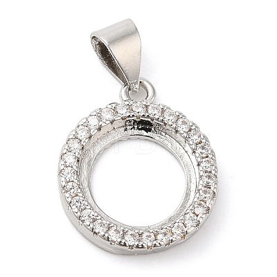 Brass Crystal Rhinestone Pendant Cabochon Settings X-KK-D033-01P-1