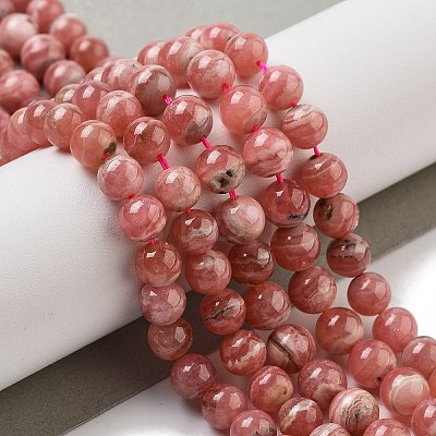 Natural Argentina Rhodochrosite Beads Strands G-D864-14-6mm-A-1