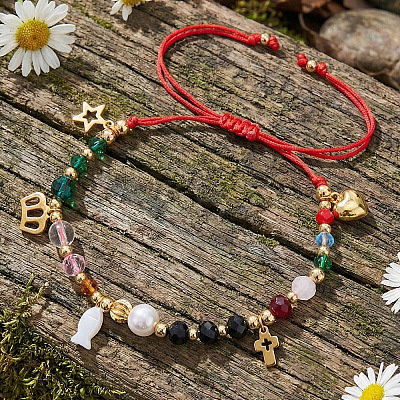 Chakra 304 Stainless Steel & Shell Charm Bracelets RE0634-1-1