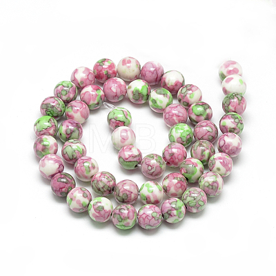 Synthetic Ocean White Jade Beads Strands G-S252-10mm-04-1
