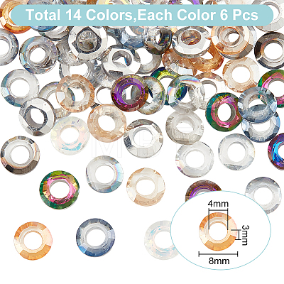   84Pcs 14 Colors Glass Cabochons MRMJ-PH0001-70-1
