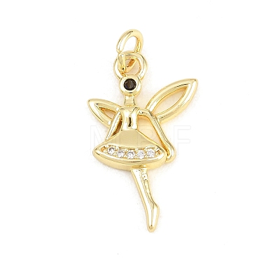 Brass Micro Pave Cubic Zirconia Pendants KK-F938-38G-01-1
