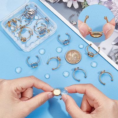 Unicraftale DIY Blank Dome Cuff Ring Making Kit DIY-UN0005-18-1