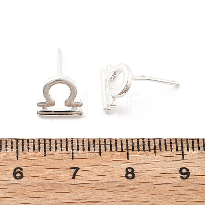 S925 Sterling Silver Stud Earrings EJEW-K303-01S-05-1