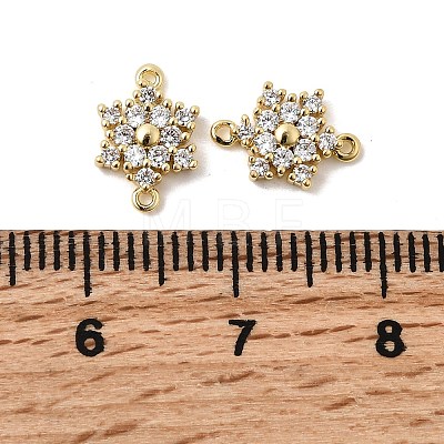 Brass Micro Pave Cubic Zirconia Connector Charms KK-L258-03A-G-1